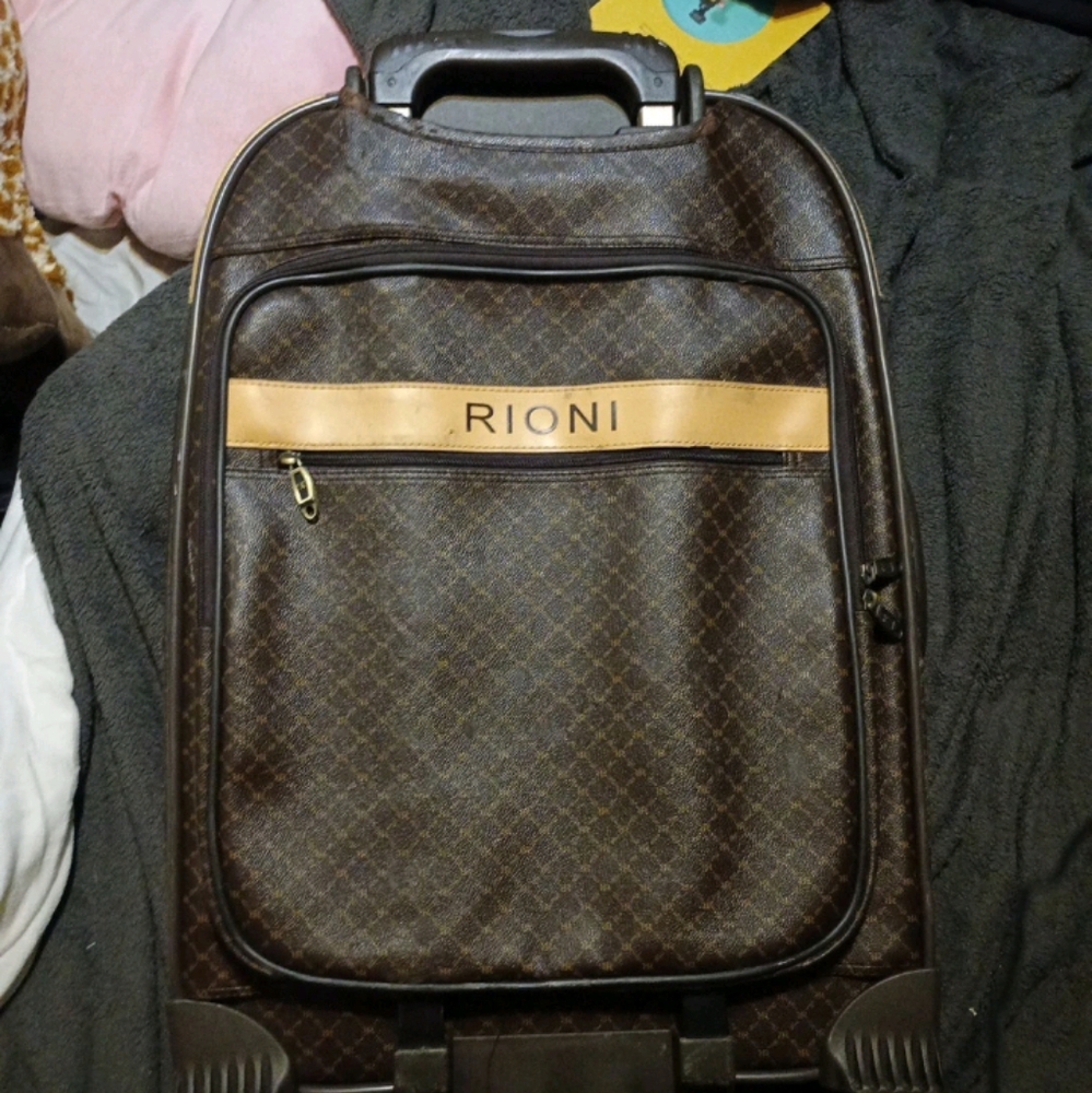 Rioni Dark Brown Patterned Travel Bag